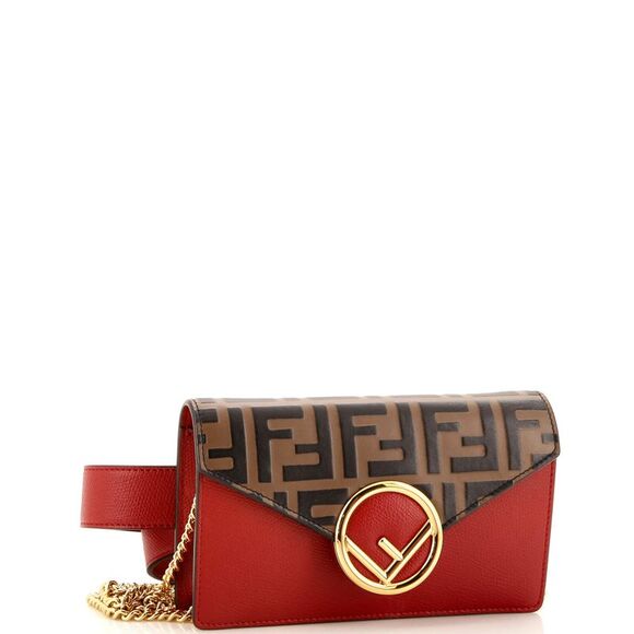 Fendi F is Fendi Convertible Belt Bag Leather with Zucca Embossed Detail - Picture 2 of 6